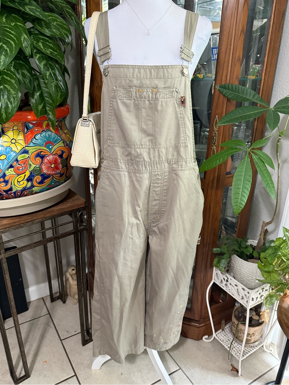 Vintage Granola Girl Mickey Unlimited Disney Floral Overalls